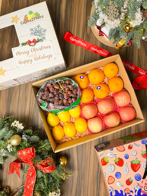 Gift Box Oranges, Lemons, Fuji Apples and Grapes