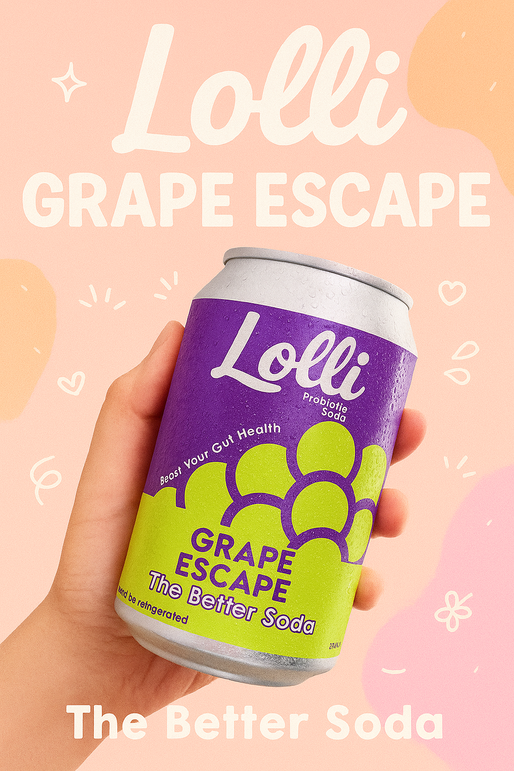 Lolli Probiotic Drink Zesty Grapes
