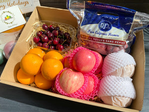 Gift Box Chilean Red Cherries, Red Grapes, Fuji Apple, Oranges and Korean Pears