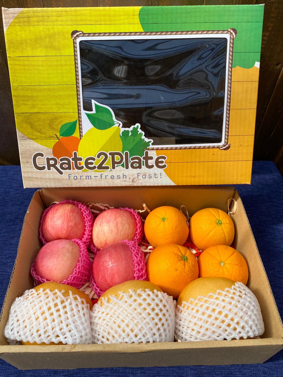 Gift Box Korean Pears, Fuji Apples, and Oranges