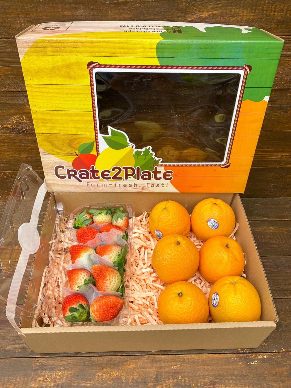 Gift Box Korean Strawberries and Oranges