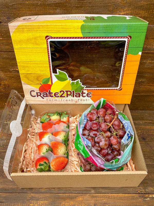 Gift Box Korean Strawberries and US Red Seedless Grapes