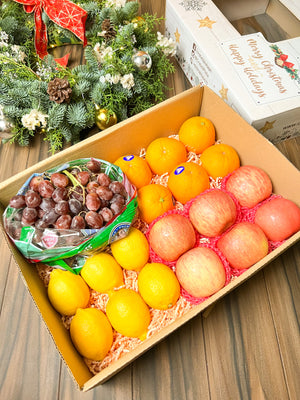 Gift Box Oranges, Lemons, Fuji Apples and Grapes