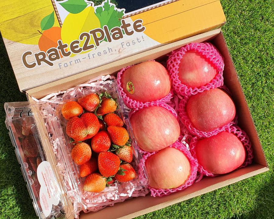 Gift Box Strawberries and Fuji Apples