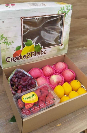 Gift Box Fuji Apples | Lemons | US Strawberries |  Red Seedless Grapes